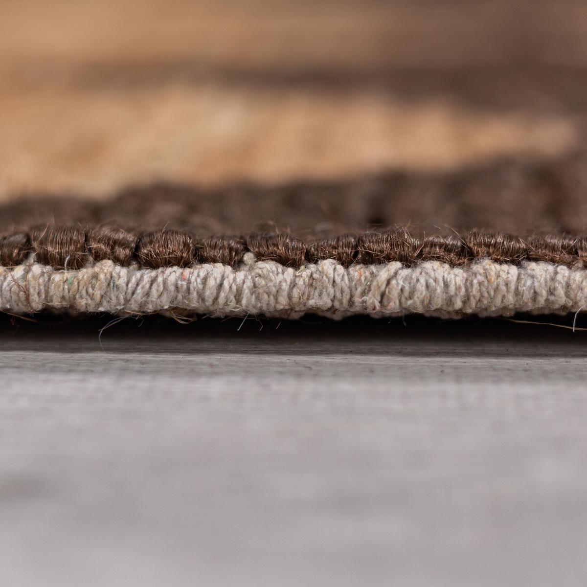 JUTETEPPICH BAIN, mit Rautenmuster, Braun, 160 x 230 cm - Braun, Textil (230/160cm) - KADIMA DESIGN