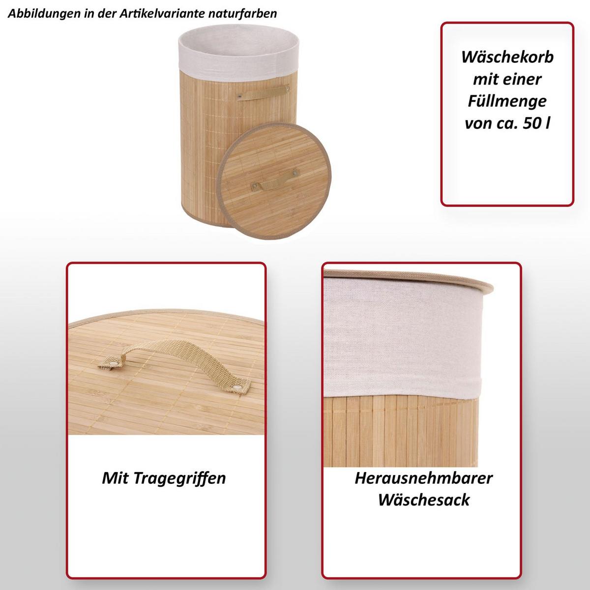 WÄSCHEKORB Weiß, Cremeweiß - Creme/Weiß, Holz (35/59/35cm) - MCW