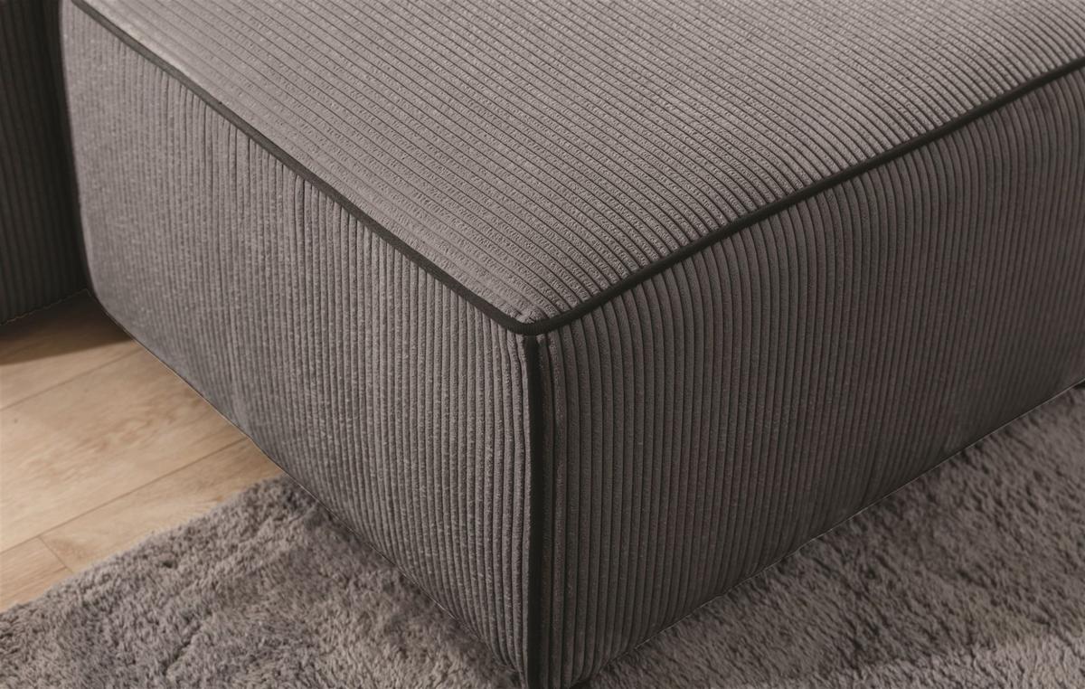 ECKSOFA Schlafsofa Waldo In Poso - Anthrazit, Holzwerkstoff/Textil (260/173cm) - Fun Möbel
