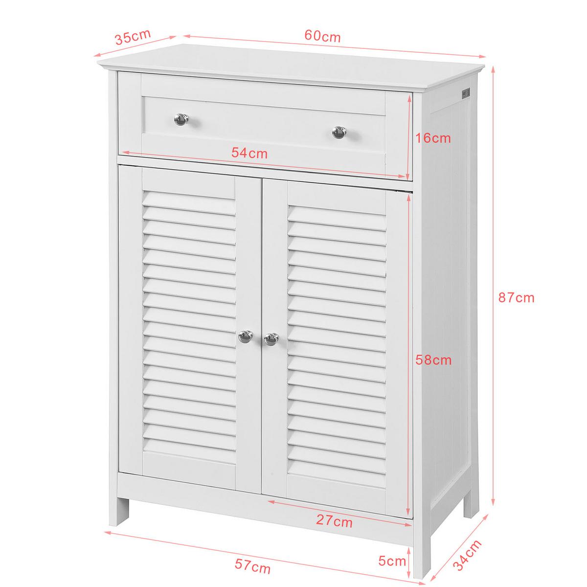 BADEZIMMERSCHRANK Weiß - Weiß, Holzwerkstoff (60/87/35cm) - SoBuy