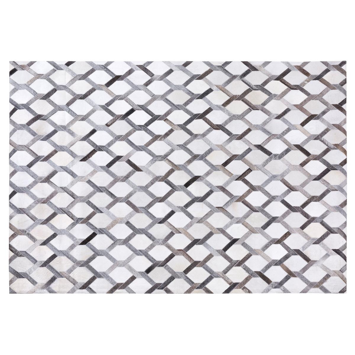KURZFLOR-TEPPICH Aydin 200/140 cm - Grau, Fell (140/200cm) - Beliani
