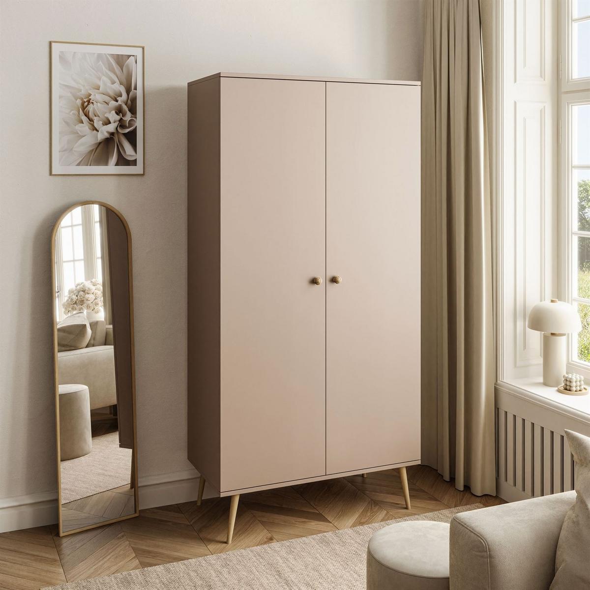 KLEIDERSCHRANK Zweitüriger HARMONY Macchiato - Cappuccino, Holzwerkstoff (100/202/52cm) - Lookway