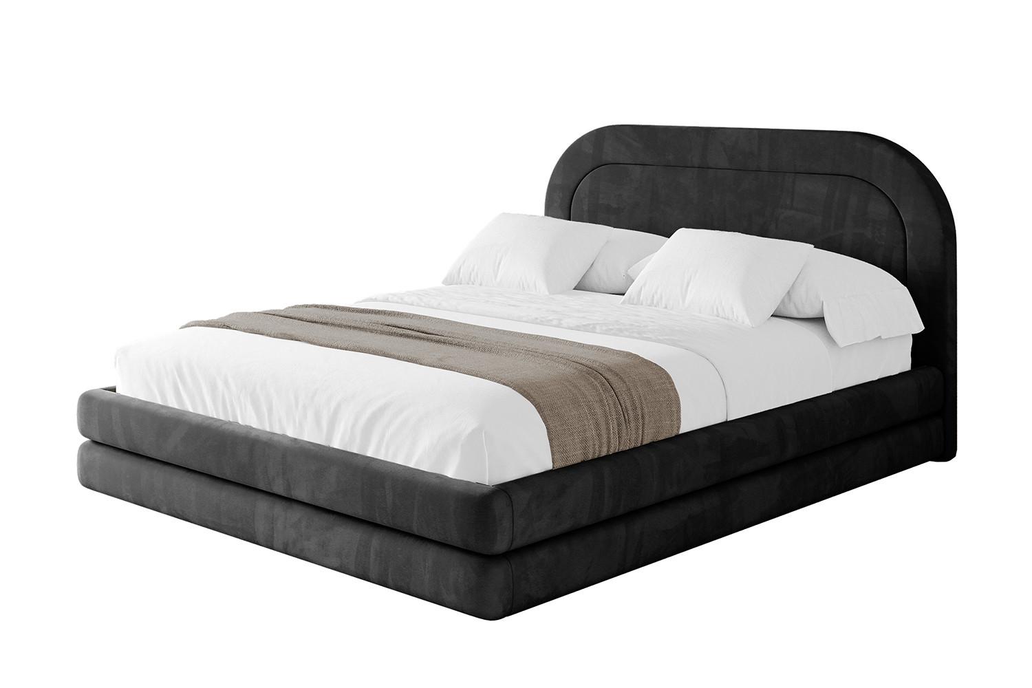 POLSTERBETT mit Bettkasten und Lattenrost, Boxbett ohne Matratze - LERIS 180x200 Schwarz - Schwarz, Holzwerkstoff/Textil (180/200cm) - ALTDECOR