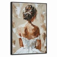 LEINWAND Bilder mit Rahmen - Frau - Farbe - Abstrakt - Beige - Modern - 70x100 - Sandfarben, Textil (70/100cm) - MuchoWow