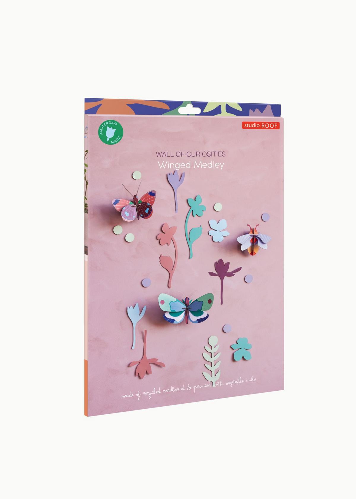 WANDDEKO Faltersgarten-Set 7.5/11 cm - Multicolor, Wellpappe (7.5/11/20cm) - Studio Roof