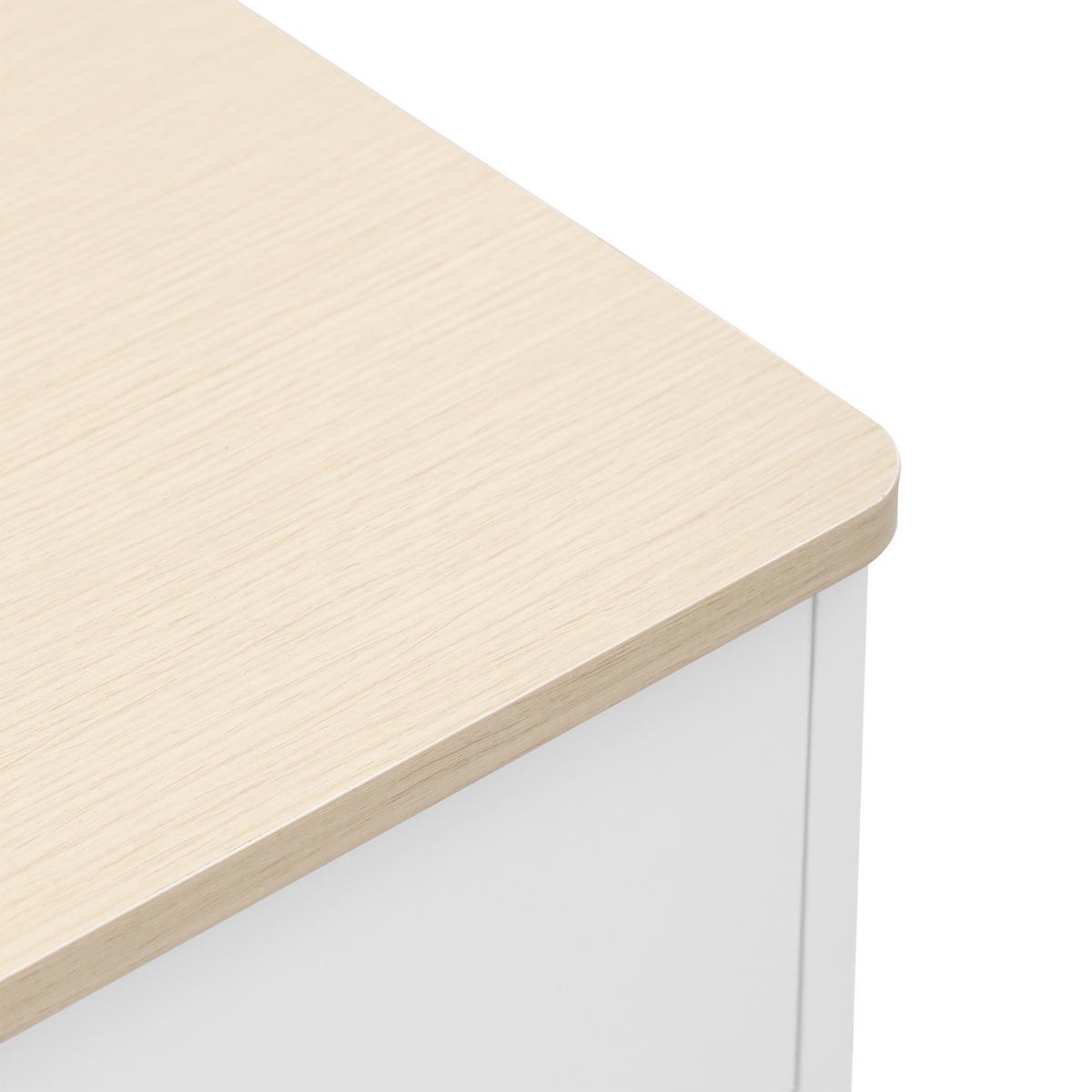 SIDEBOARD weiß & holzoptik 4 türen & 3 schubladen - Weiß, Holzwerkstoff (160/75/37cm) - Urban Meuble