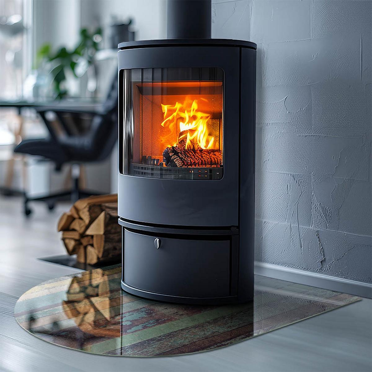 GLASPLATTE für Kamin 80x70 cm - Türkis, Glas (80/70/0.4cm) - TULUP