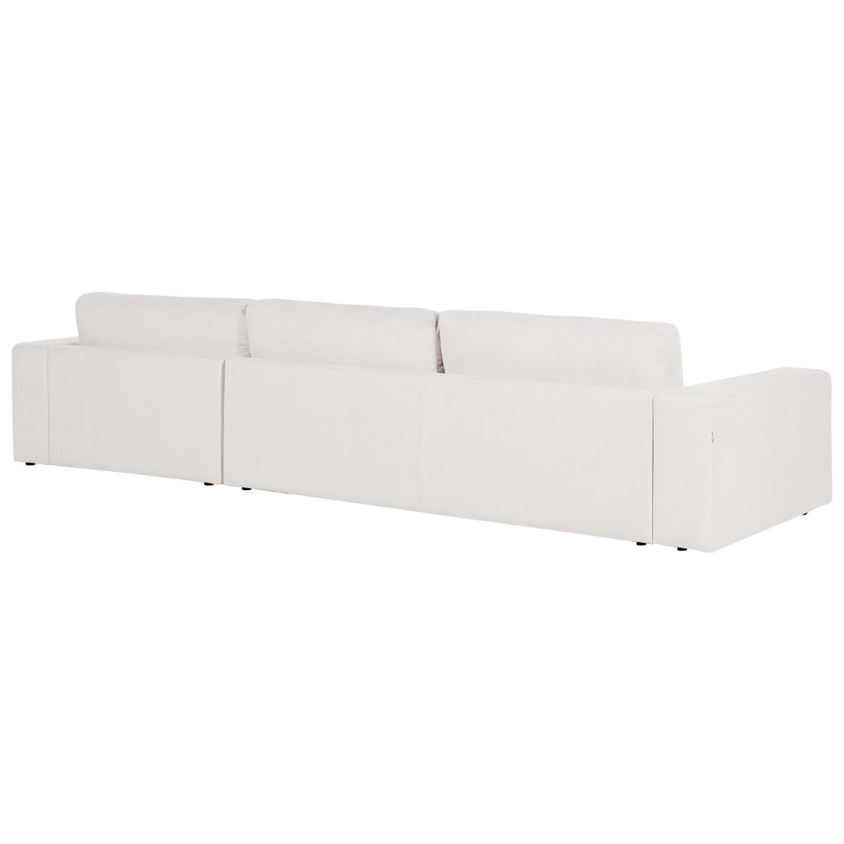 ECKFSOFA 5-Sitzer Stoff Cremeweiß linksseitig Lofoten - Creme/Schwarz, Textil (350/187cm) - Beliani