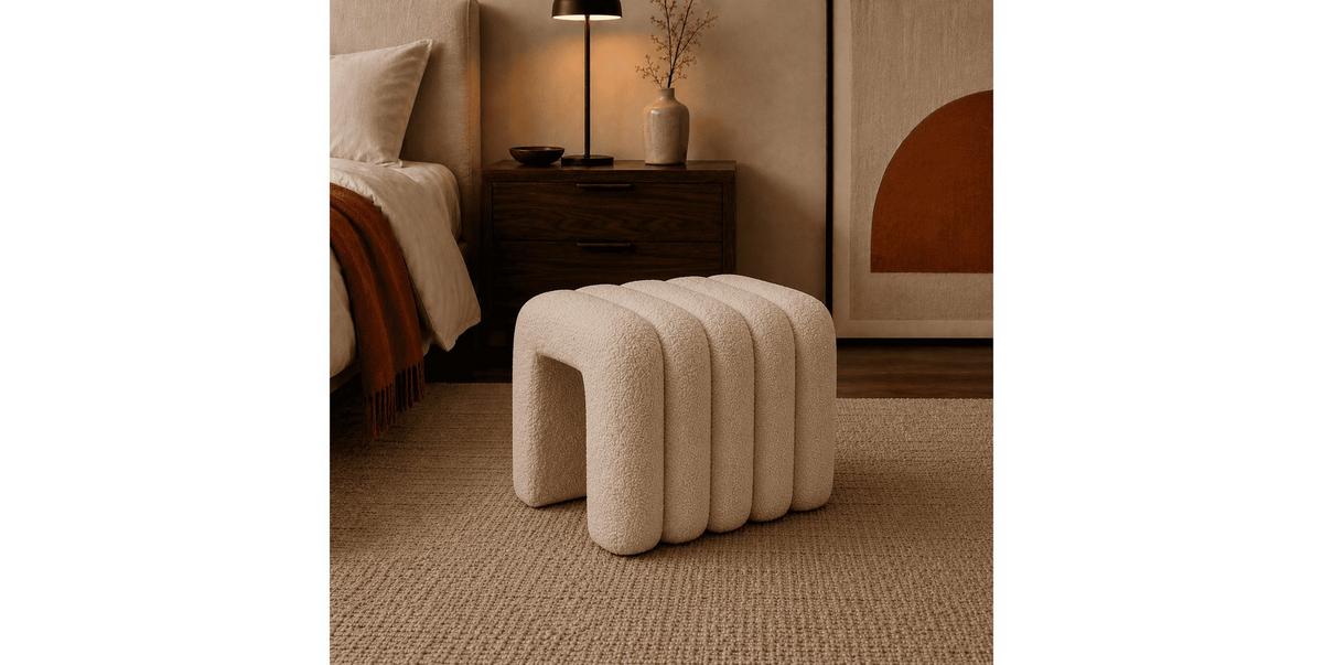 HOCKER RIBA 50/38/43 cm Beige - Beige, Textil (50/43/38cm) - Lookway