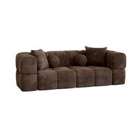 SOFA 3-sitzer Vega - Dunkelbraun, Holzwerkstoff/Textil (250/77/103cm) - Fun Möbel
