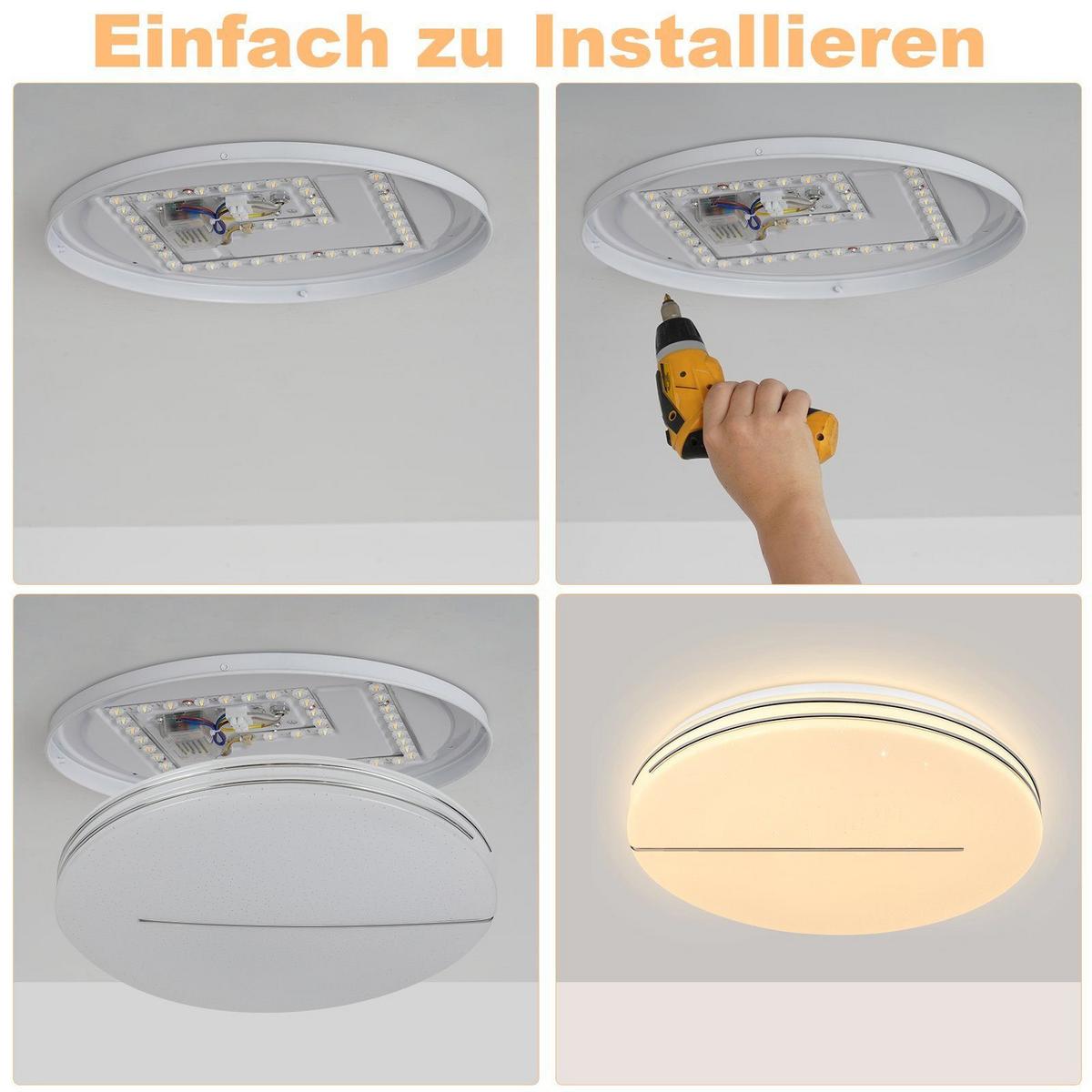LED-DECKENLEUCHTE Sternenschwert 40 cm - Weiß, Kunststoff (40/40/6cm) - Nettlife