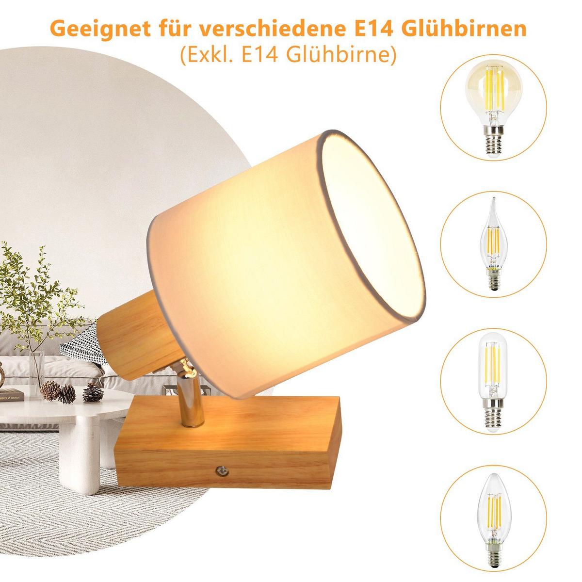 DECKENSTRAHLER Brand 1-flammig 13/11/21 cm - Braun, Textil (13/11/21cm) - Nettlife