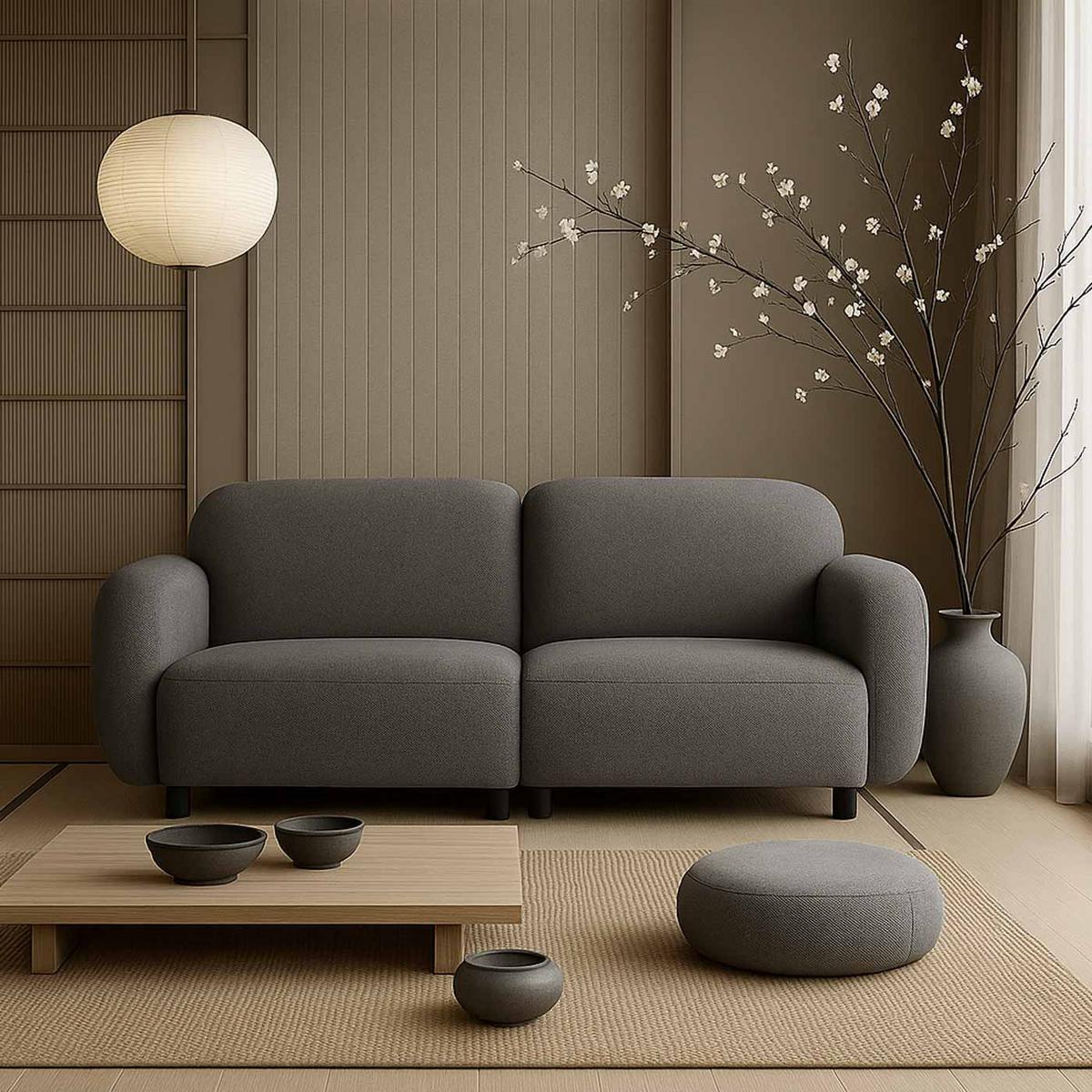 2ER-SOFA Cremeweiß - Creme, Textil (148/77/79cm) - MCW