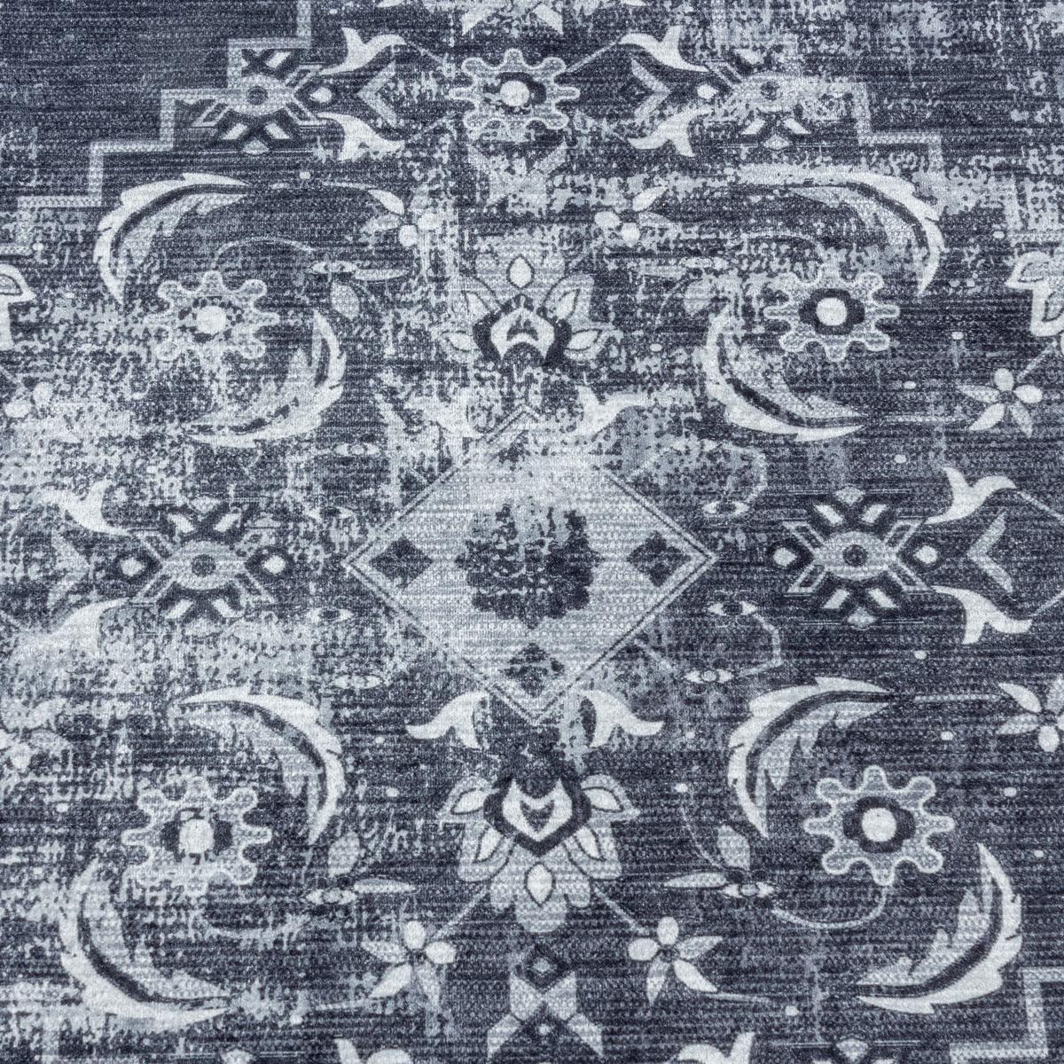 TEPPICH Flachgewebe Waschbar PIZOL in Schwarz, orientalisch, 140 x 200 cm - Schwarz, Textil (140/200cm) - KADIMA DESIGN