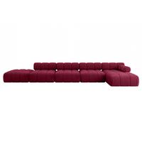 ECKSOFA modulares Sofa Lizur-L3 - 475x160x70 cm Bordeauxrot Velours - Bordeaux, Holzwerkstoff/Textil (475/160cm) - ALTDECOR