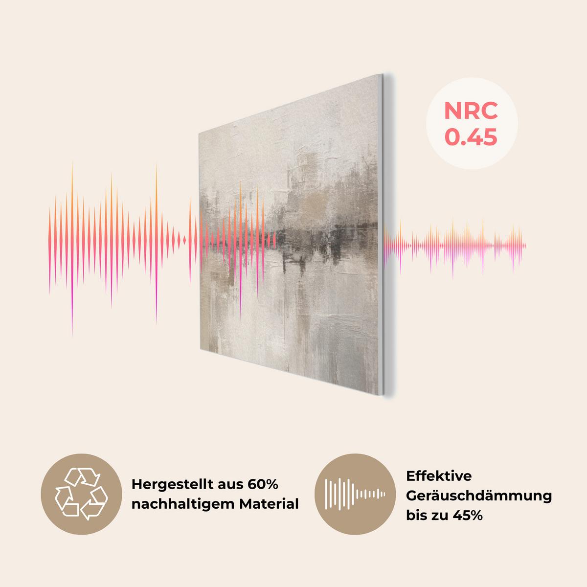 AKUSTIKBILD Moderne Kunst - Abstrakt - Beige Akustikpaneele 90x60 cm - Beige, Kunststoff (90/60/0.9cm) - MuchoWow