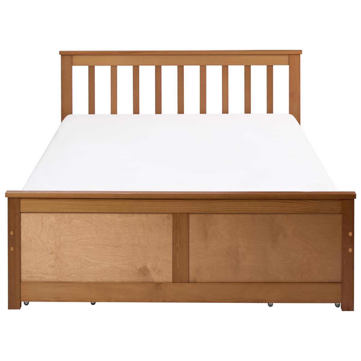 BETT mit 4 Schubladen 120/200 cm Kiefernholz Braun Olendon - Braun, Holz (120/200cm) - Beliani