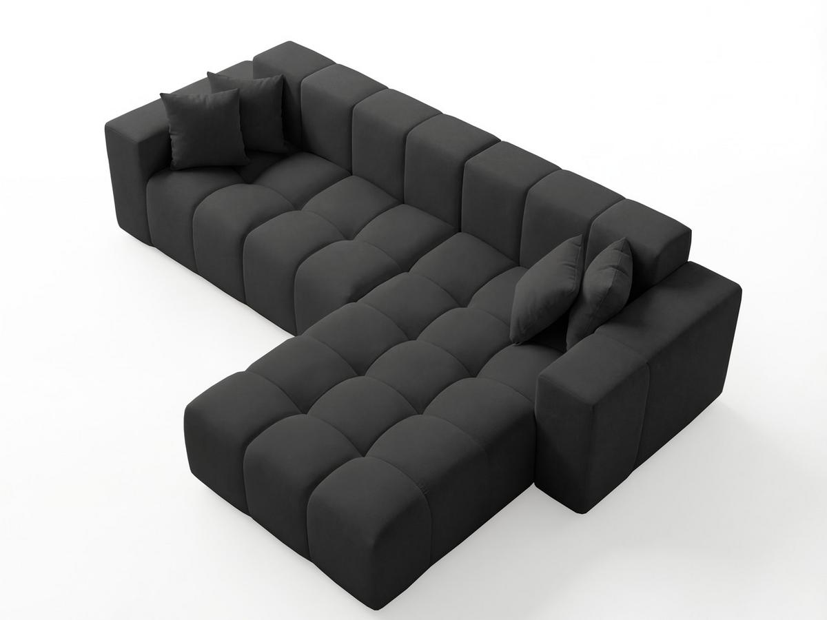 ECKSOFA Loopo Schwarz Rechts - Schwarz, Holz/Textil (265/180cm) - Graingold