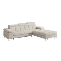 ECKSOFA mit Schlaffunktion Ottomane Rechts COMA L 271x203x79 Creme Cord - Mokka, Holzwerkstoff/Textil (203/271cm) - ALTDECOR