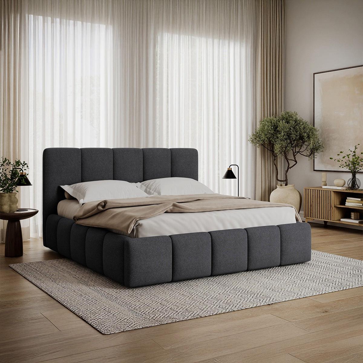 BOXBETT 180/200 Klaus Dunkelgrau - Grau, Holz (180/200cm) - Petits-meubles