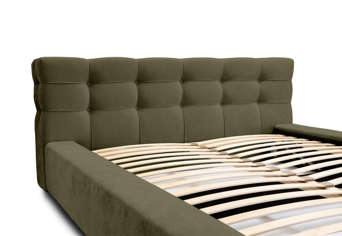 POLSTERBETT Antonio Stoff Ditra - Grün, Holzwerkstoff/Textil (140/200cm) - Fun Möbel