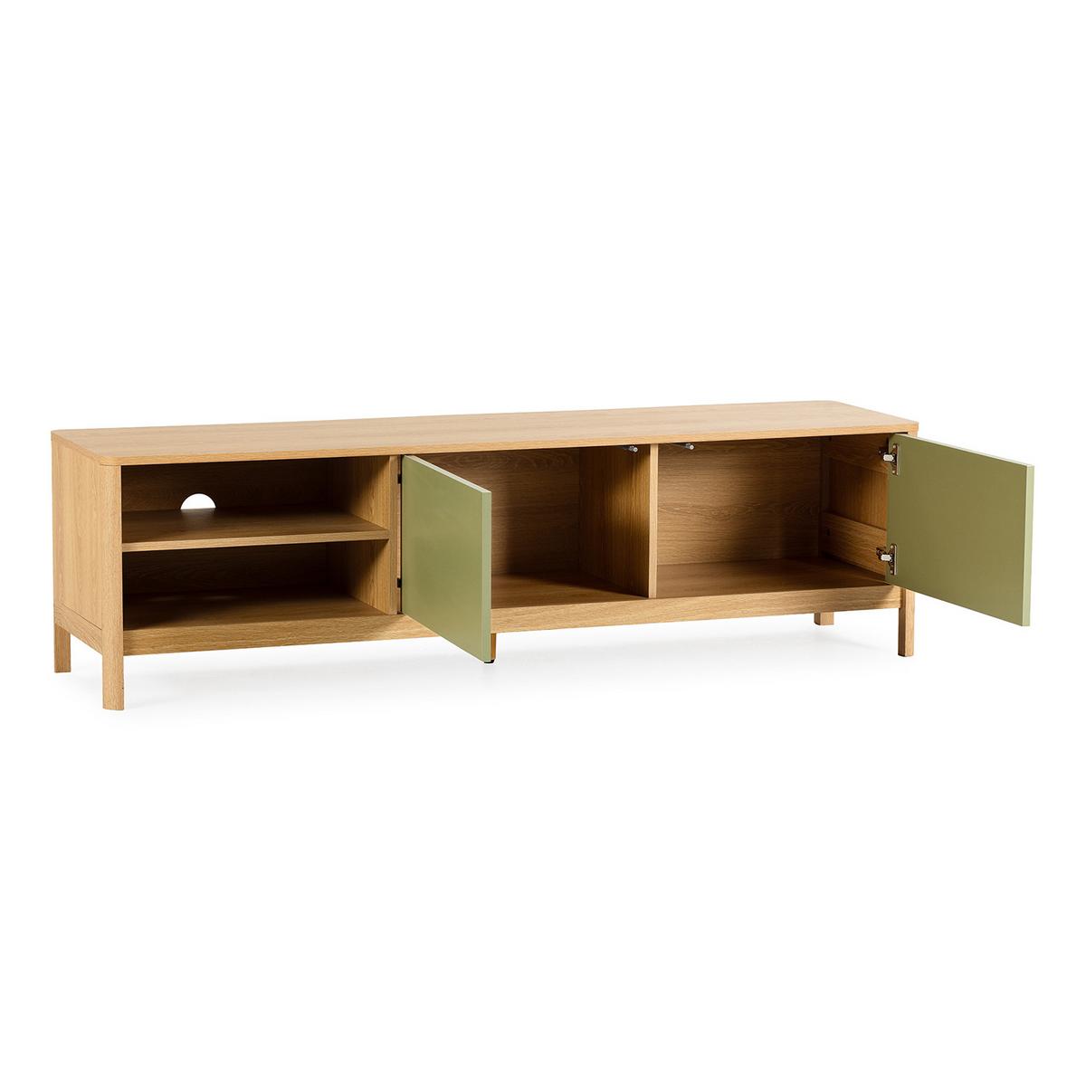 TV-ELEMENT Nassau 2 türen Eichenfarbe/grün - Grün, Holzwerkstoff (160/45/40cm) - VS Venta-stock