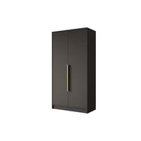 KLEIDERSCHRANK - PORTO - 102 - Schwarz - Goldfarben/Schwarz, Holzwerkstoff (102/200/51cm) - ALTDECOR