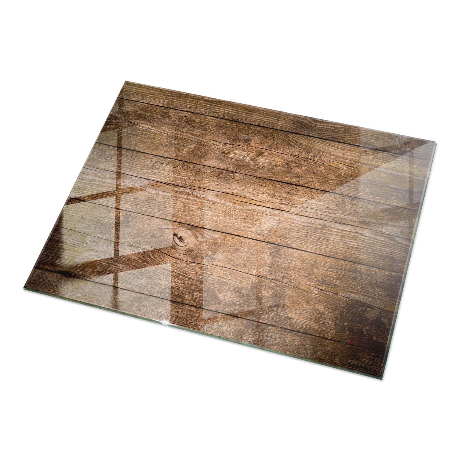 TISCHPLATTE 120x80 cm Der Aufbau von Holzbrettern - Dunkelbraun, Glas (0.4/120/80cm) - TULUP