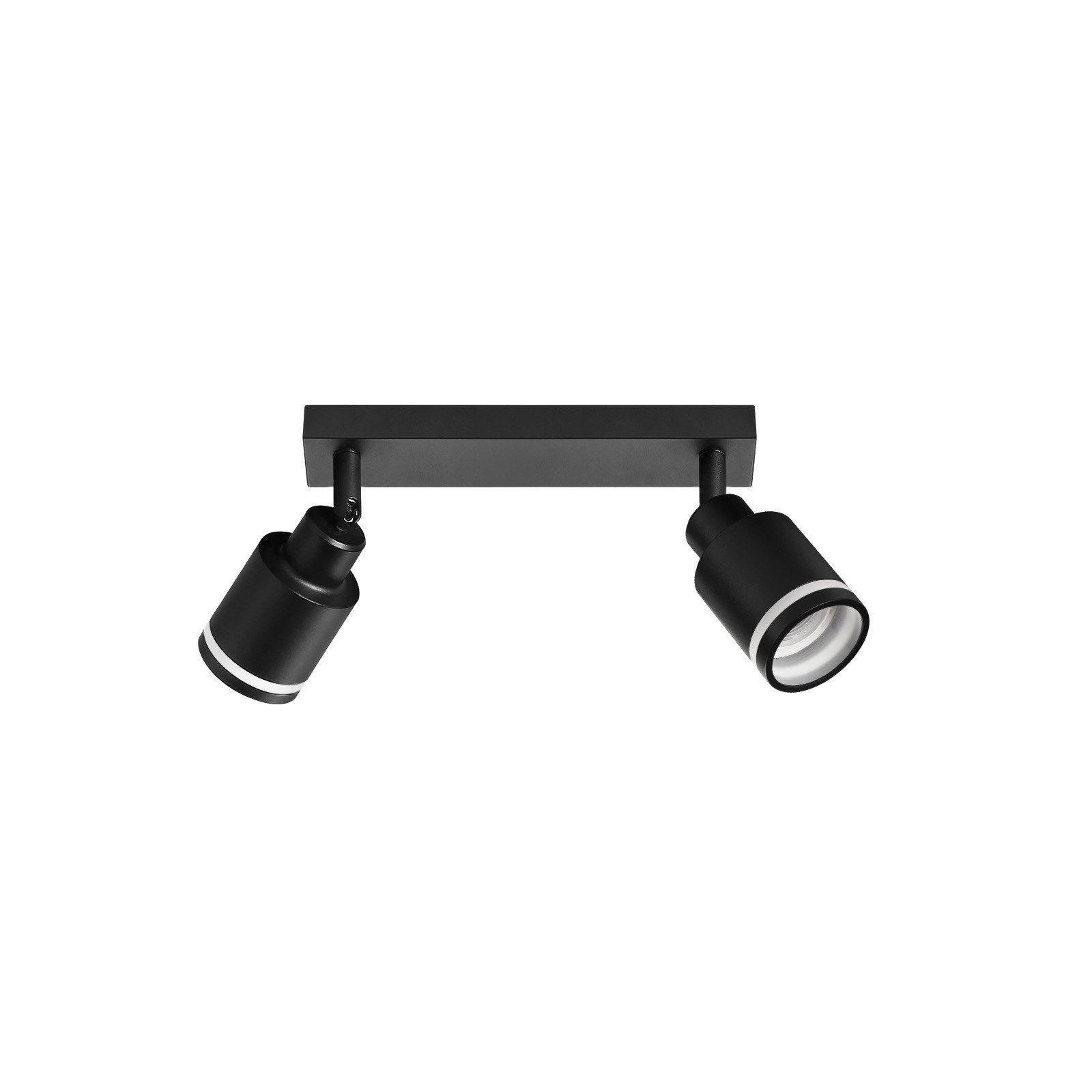 DECKENSTRAHLER Saarbrücken 2-flammig 30/5/15.7 cm - Schwarz, Metall (30/5/15.7cm) - Nettlife