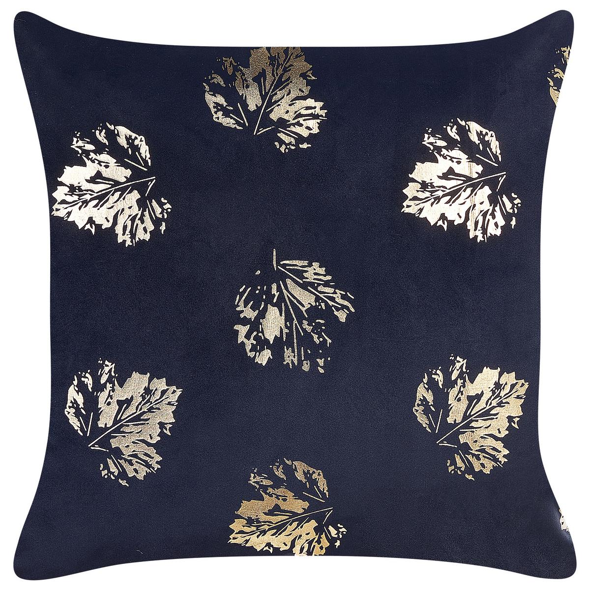 DEKOKISSEN 2er-Set Schwarz 45/45 cm Goldenrod - Schwarz, Textil (45/45cm) - Beliani