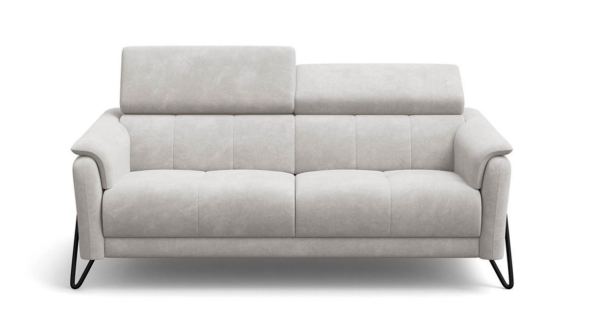 SOFA RODEN 3-Sitzer, creme, Veloursstoff - Creme, Holz/Textil (194/82/103cm) - Wozimo