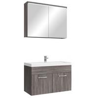 BADMÖBEL-SET Paso 3 Teile Grau Eiche - 80 x 35 x 55 cm - Eichefarben/Grau, Holz (80/55/40cm) - Badplaats
