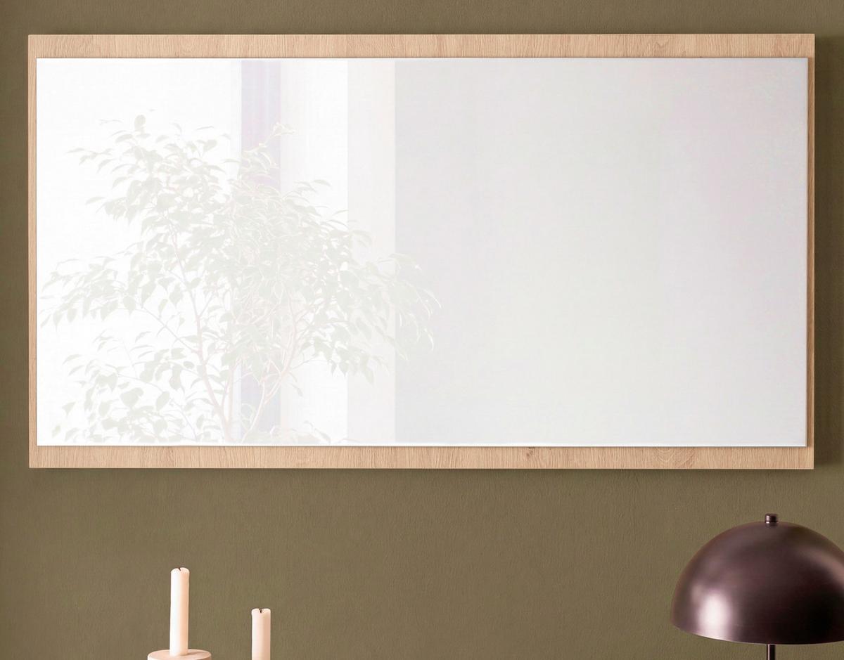 GARDEROBENSPIEGEL Stone Eiche 105 x 58 cm, Wandspiegel rechteckig - Eichefarben, Glas/Holzwerkstoff (105/58/2cm) - Furn.Design