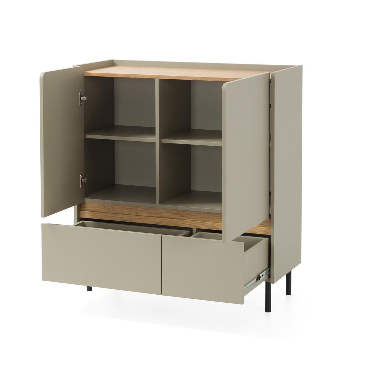 KOMMODE Lico mit 2 Schubalden und 2 Türen, Eukalyptus - Eukalyptusholzfarben, Holzwerkstoff (95/105/40cm) - Beautysofa