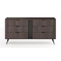 KOMMODE Veris Dunin-Eiche 163 cm - Dunkelbraun/Schwarz, Holzwerkstoff/Metall (163.2/81.2/38cm) - Selsey