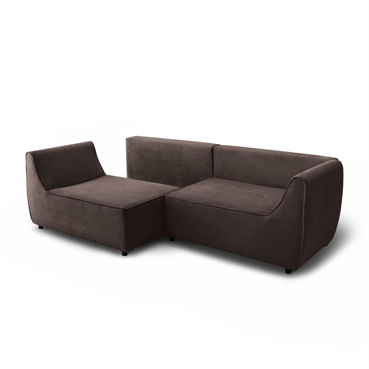 SOFA ASPEN Zweisitzer mit Schlaffunktion, Anafi 18 - Braun, Textil (267/94/95cm) - Lookway