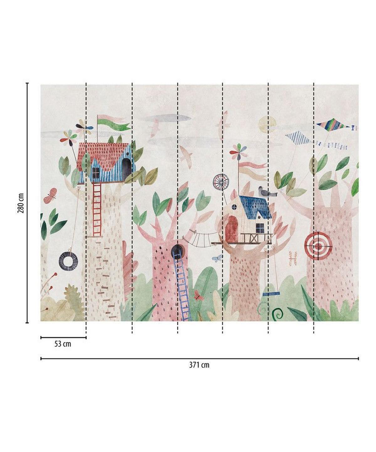 VLIESTAPETE Bunt 371/280 cm - Beige/Multicolor, Textil (371/1cm) - KUNSTLOFT