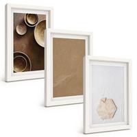 BILDER SET 3er Set - 20x30 cm Weißer Rahmen - Minimalistische Texturen und Farben - Weiß, Kunststoff (20/30cm) - TULUP