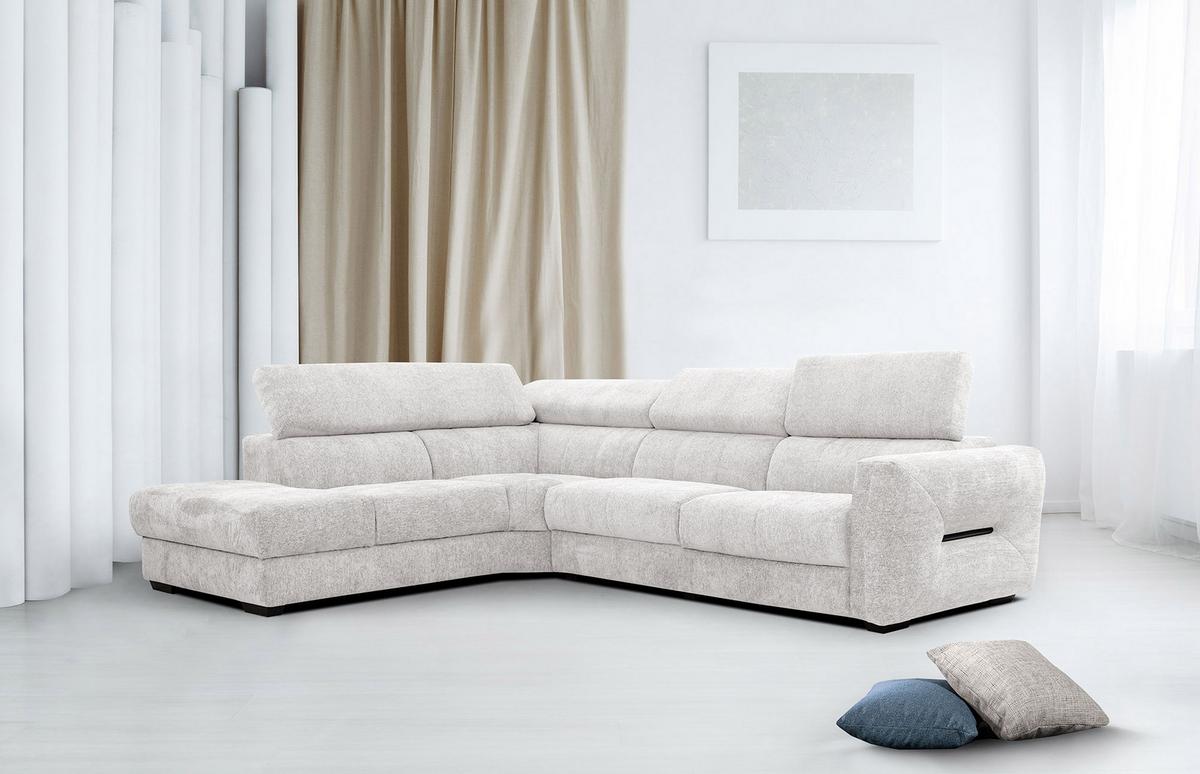ECKSOFA CALVERA 5-Sitzer, weiß - Weiß, Holzwerkstoff/Textil (239/298cm) - Wozimo