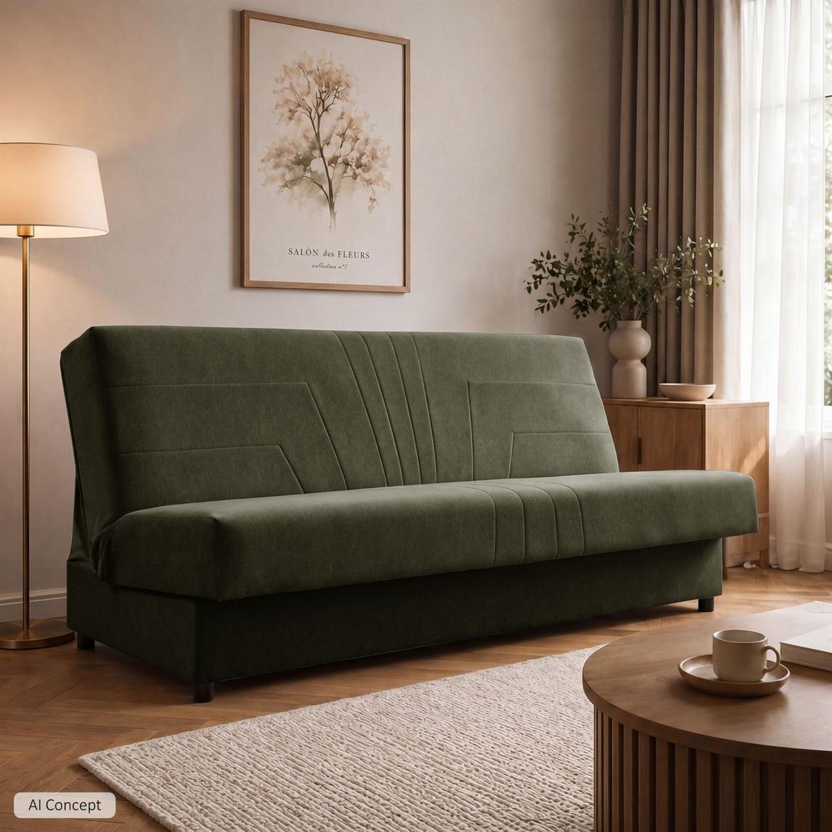 SCHLAFSOFA VERO II mit Schlaffunktion Castel 39 - Grün, Textil (191/88/90cm) - Lookway