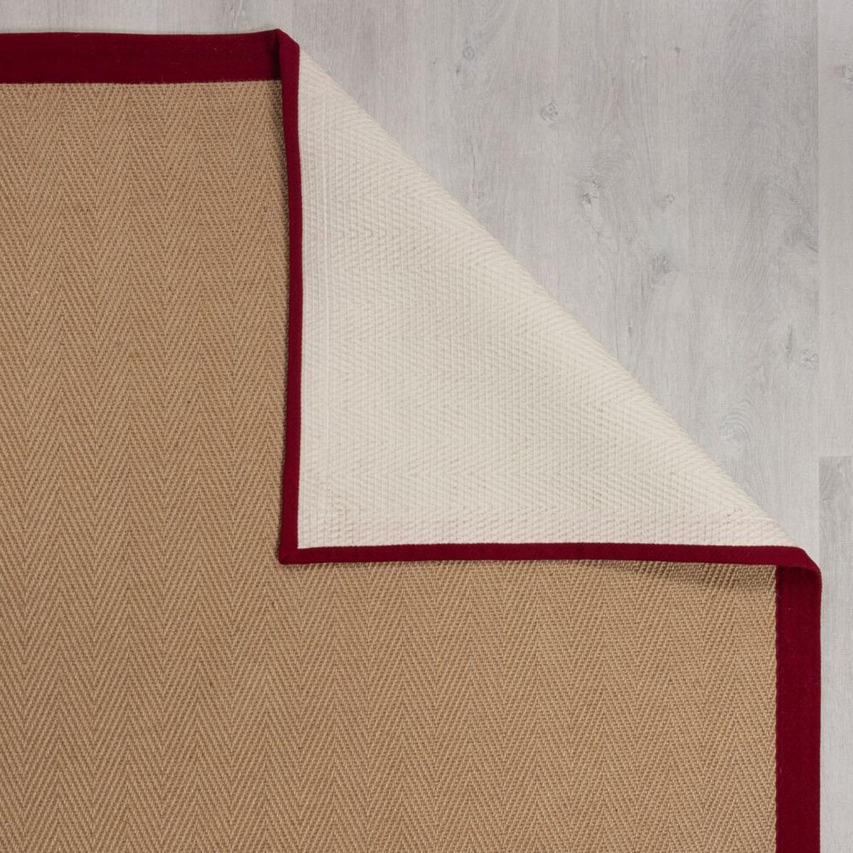 JUTETEPPICH TRENT, geometrisch, Rot, 120 x 170 cm - Rot/Naturfarben, Textil (120/170cm) - KADIMA DESIGN