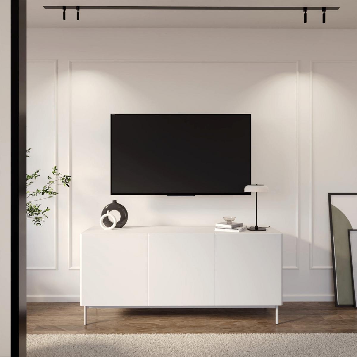TV-BOARD Olio hoch WEISS 160 CM - Weiß, Holzwerkstoff/Metall (160/72/38.6cm) - Selsey