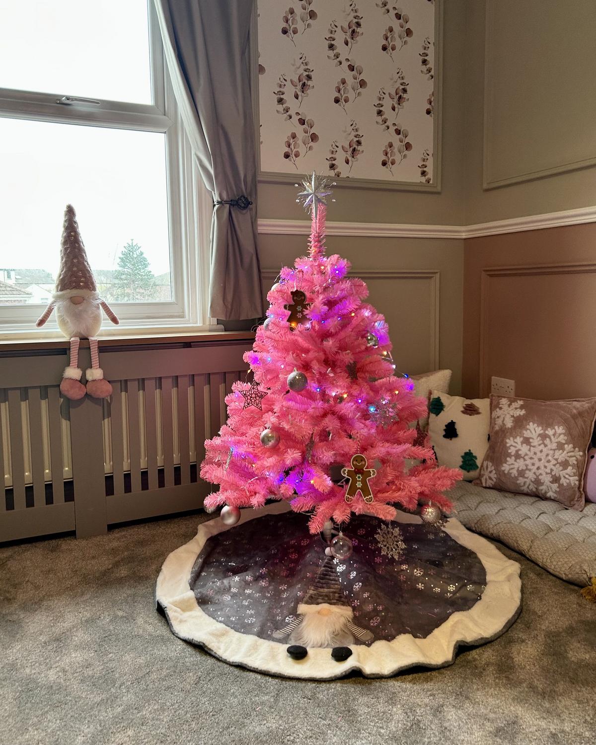 WEIHNACHTSBAUM 120 cm Rosa Farnham - Rosa, Kunststoff (120cm) - Beliani