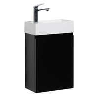 GÄSTE-WC-MÖBELSET Angela 2 Teile Schwarz Matt - 40 x 22 x 64 cm - Schwarz, Holz (40/52/22cm) - Badplaats