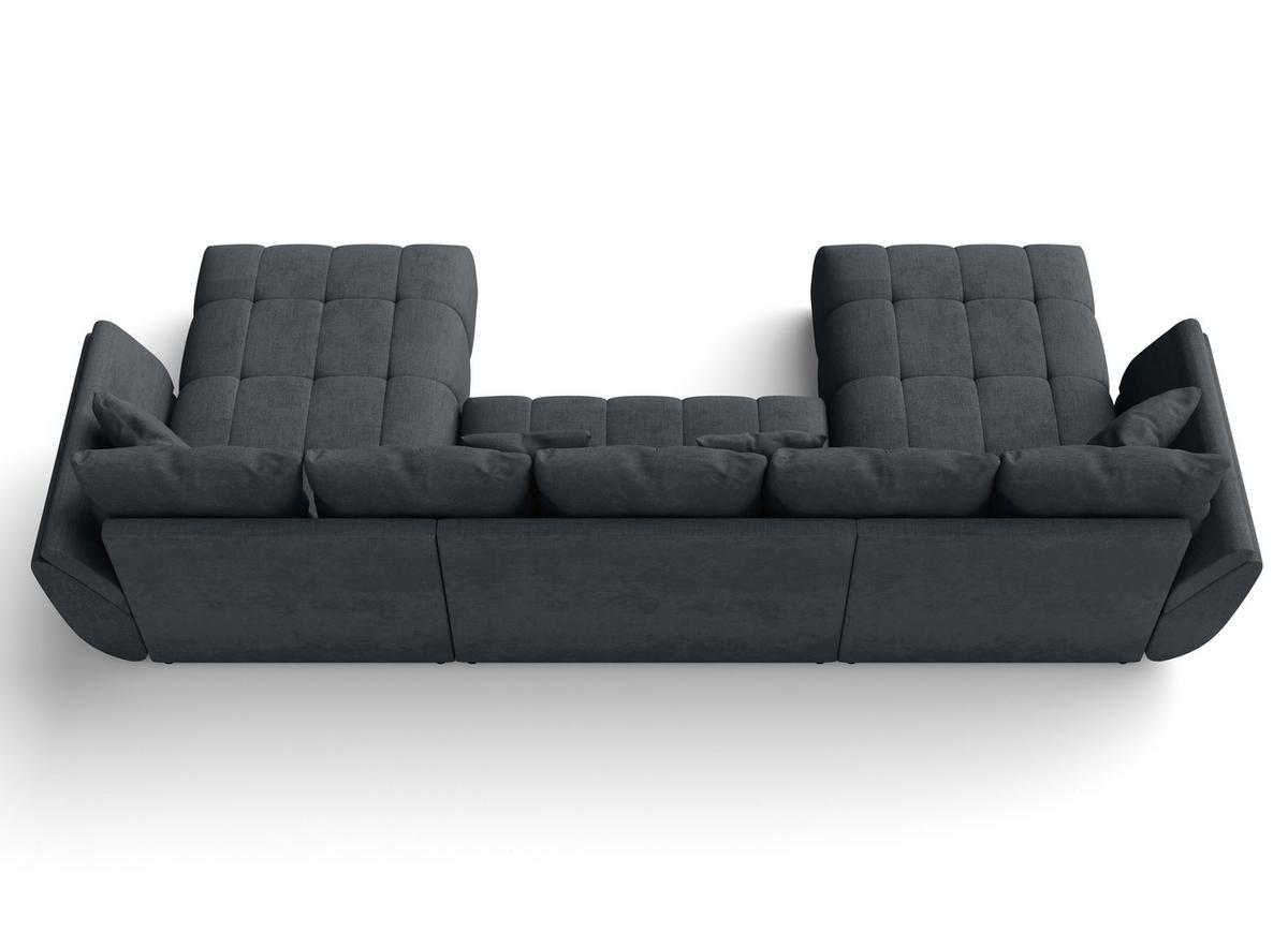 WOHNLANDSCHAFT Antalya Grau 382/190/91 cm – Sofa mit Bettfunktion - Schwarz/Grau, Kunststoff/Textil (382/91/190cm) - AX Living
