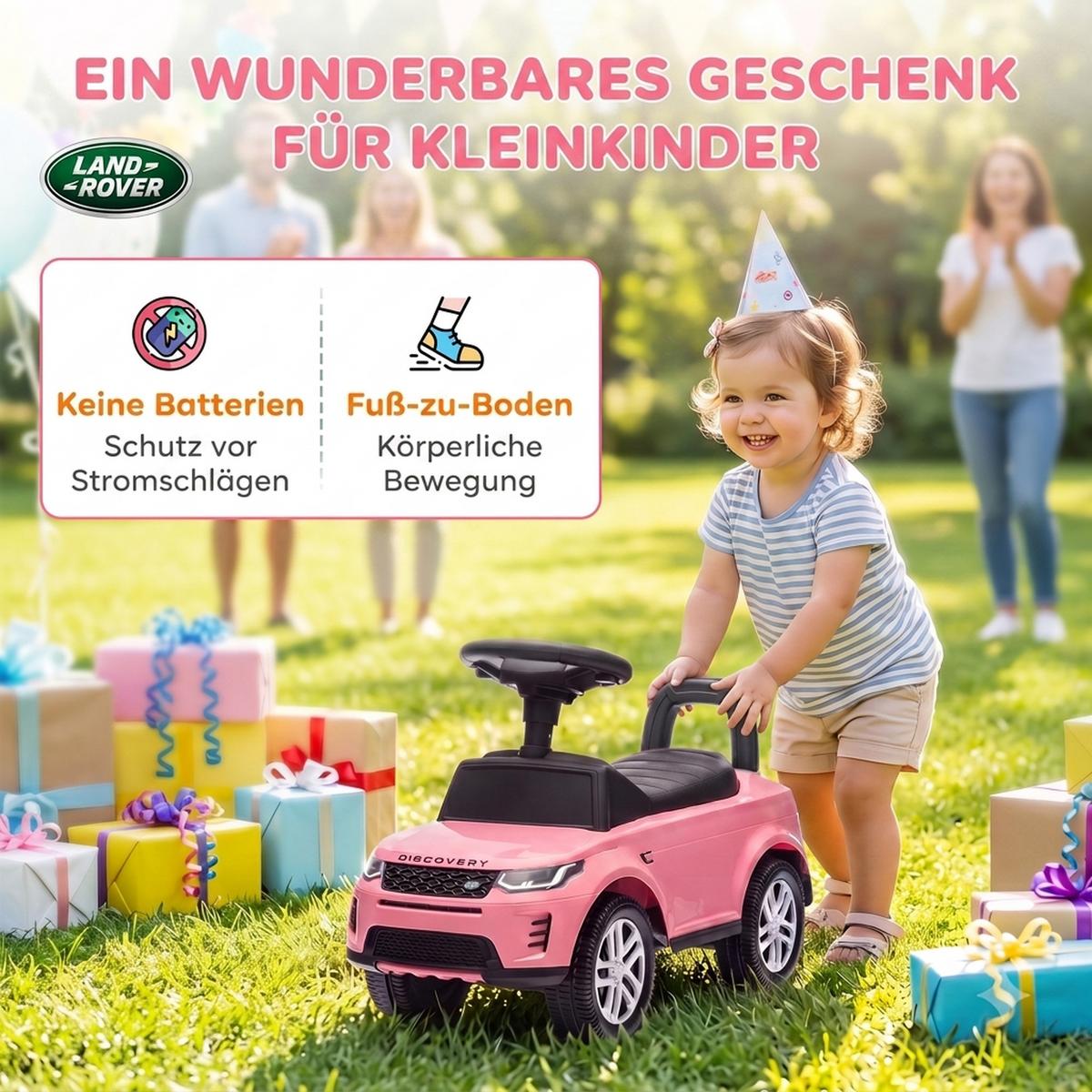 KINDER-RUTSCHAUTO Kunststoff Stahl Rosa - Rosa, Kunststoff (65.5/28/42cm) - AIYAPLAY