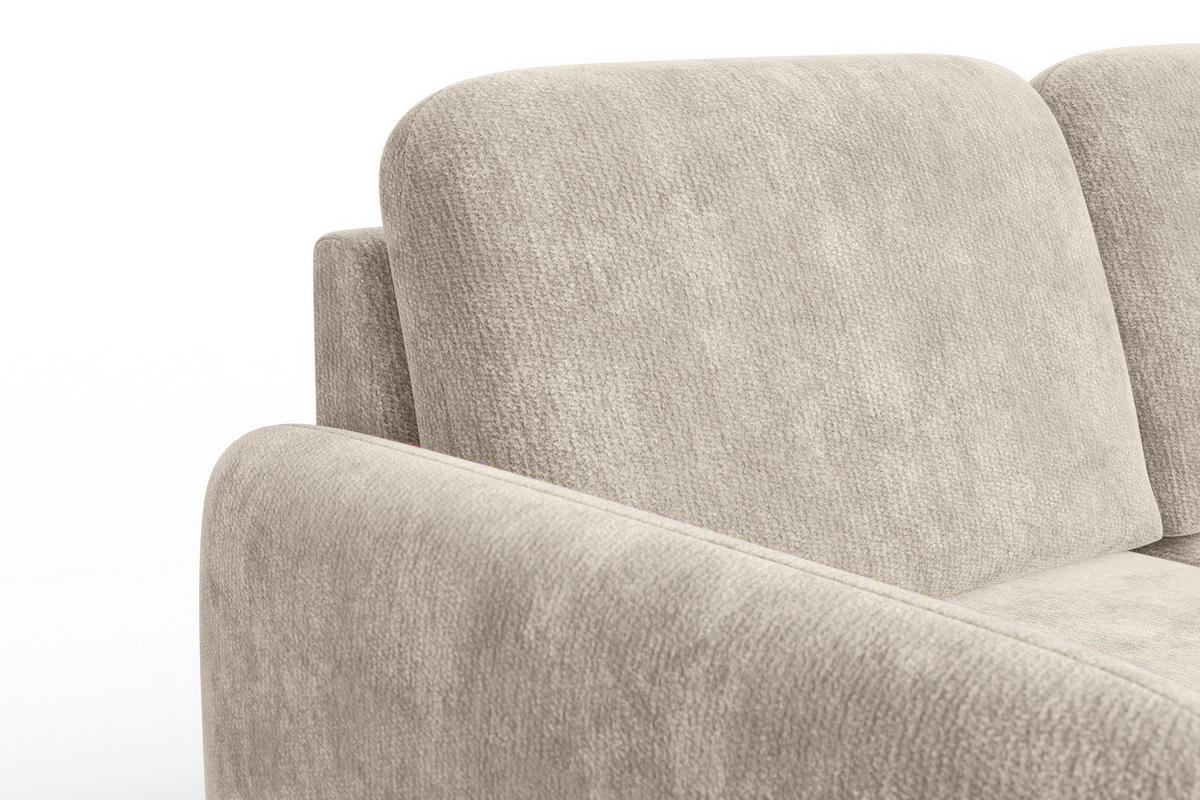 SOFA FEBE 2-Sitzer, cremefarbener Chenille-Stoff - Creme/Schwarz, Holz/Textil (160/82/96cm) - Wozimo