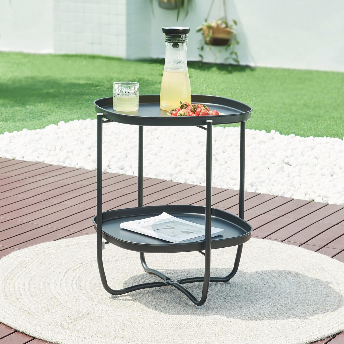 TABLETTTISCH Sandefjord - Schwarz, Metall (46/46/57.5cm) - [en.casa]