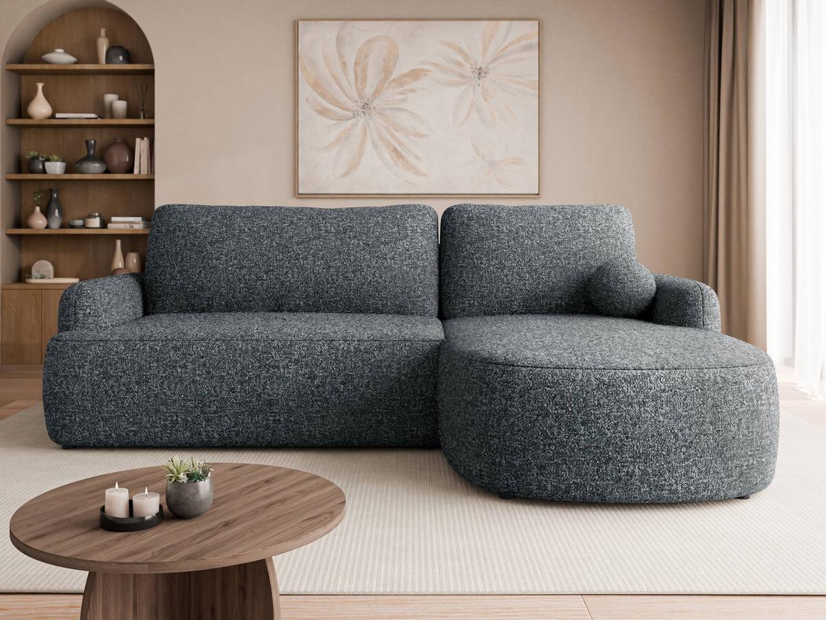 ECKSOFA Loridu, Seite: Rechts - Dunkelgrau/Schwarz, Holz/Kunststoff (250/174cm) - MIRJAN24