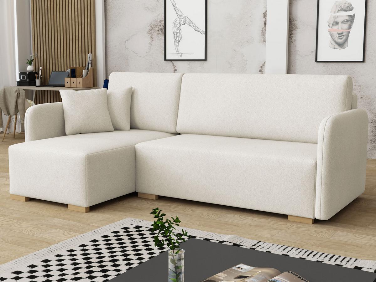 ECKSOFA Como L - Creme/Naturfarben, Holz/Textil (220/140cm) - MIRJAN24